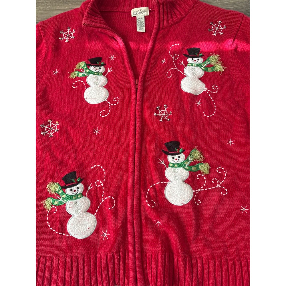 Classic Elements Christmas Snowman Embroidered Zi… - image 2